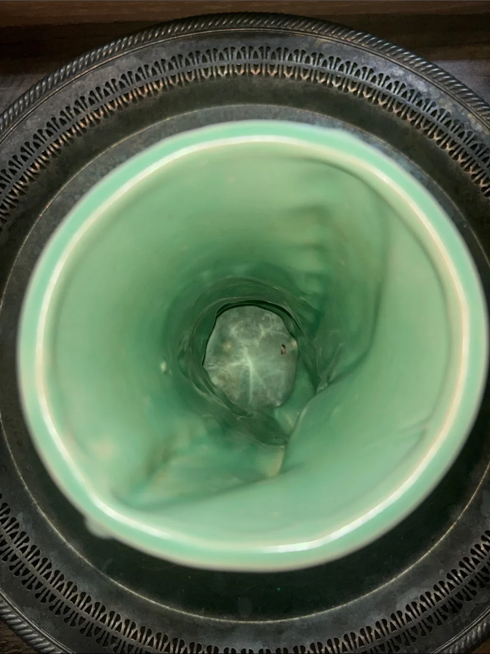 Seafoam Green Ceramic Winged Vase - Home Accents